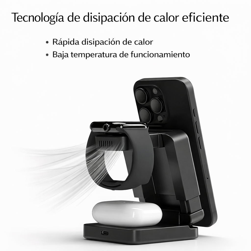 Cargador inalámbrico Onecharge 3 en 1 - Orden y Comodidad al mismo tiempo